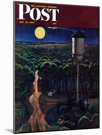 "Lovers' Lane, Falls City, Nebraska," Saturday Evening Post Cover, May 24, 1947-John Falter-Mounted Giclee Print