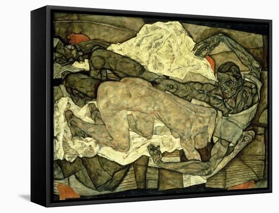 Lovers (Man and Woman I); Liebespaar (Mann Und Frau I), 1914-Egon Schiele-Framed Stretched Canvas