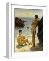 Lovers of the Sun, 1923-Henry Scott Tuke-Framed Giclee Print