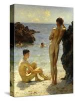 Lovers of the Sun-Henry Scott Tuke-Stretched Canvas
