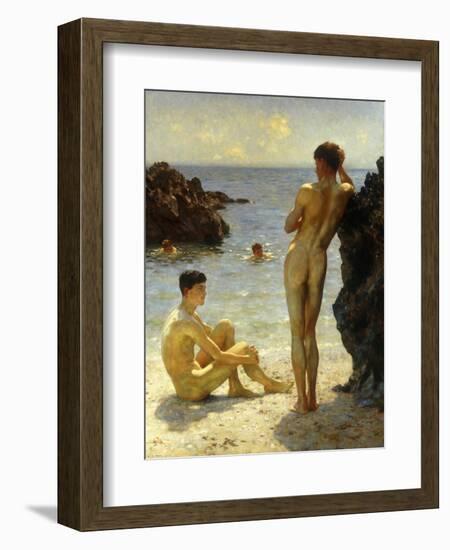Lovers of the Sun-Henry Scott Tuke-Framed Premium Giclee Print