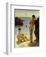 Lovers of the Sun-Henry Scott Tuke-Framed Premium Giclee Print