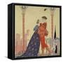 Lovers on a Balcony-Georges Barbier-Framed Stretched Canvas