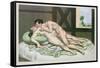 Lovers on a Bed, Published 1835, Reprinted in 1908-Peter Fendi-Framed Stretched Canvas