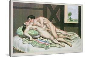 Lovers on a Bed, Published 1835, Reprinted in 1908-Peter Fendi-Stretched Canvas