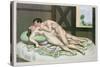 Lovers on a Bed, Published 1835, Reprinted in 1908-Peter Fendi-Stretched Canvas