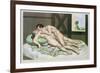 Lovers on a Bed, Published 1835, Reprinted in 1908-Peter Fendi-Framed Giclee Print