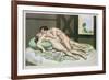 Lovers on a Bed, Published 1835, Reprinted in 1908-Peter Fendi-Framed Giclee Print