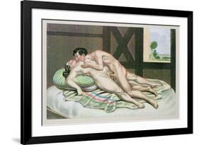 Lovers on a Bed, Published 1835, Reprinted in 1908-Peter Fendi-Framed Giclee Print