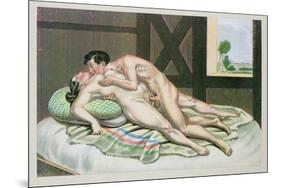 Lovers on a Bed, Published 1835, Reprinted in 1908-Peter Fendi-Mounted Giclee Print