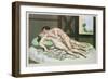 Lovers on a Bed, Published 1835, Reprinted in 1908-Peter Fendi-Framed Giclee Print