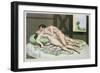 Lovers on a Bed, Published 1835, Reprinted in 1908-Peter Fendi-Framed Giclee Print