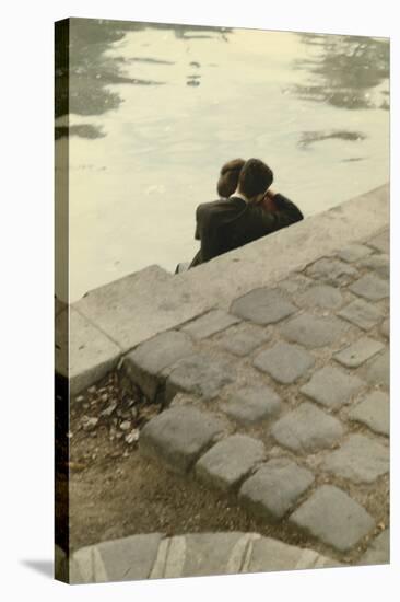 Lovers on the Banks of the River Seine-Peter Cornelius-Stretched Canvas