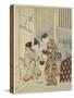 Lovers Plying a Rooster with Sake, C. 1767-Suzuki Harunobu-Stretched Canvas