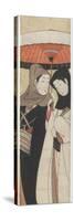 Lovers Sharing an Umbrella, C. 1770-Suzuki Harunobu-Stretched Canvas