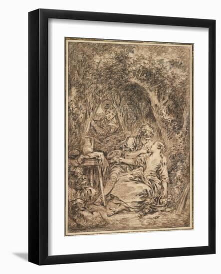 Lovers Surprised (Annette Et Lubin), Early 1760s-Francois Boucher-Framed Giclee Print