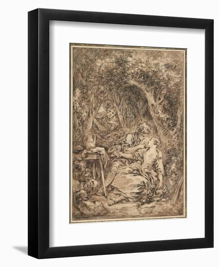 Lovers Surprised (Annette Et Lubin), Early 1760s-Francois Boucher-Framed Giclee Print