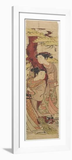 Lovers under a Pine Tree with Broom, C. 1771-Isoda Koryusai-Framed Premium Giclee Print