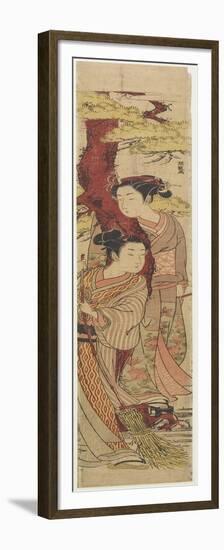 Lovers under a Pine Tree with Broom, C. 1771-Isoda Koryusai-Framed Premium Giclee Print