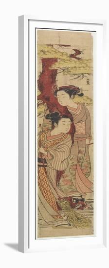 Lovers under a Pine Tree with Broom, C. 1771-Isoda Koryusai-Framed Premium Giclee Print