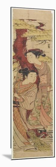 Lovers under a Pine Tree with Broom, C. 1771-Isoda Koryusai-Mounted Premium Giclee Print