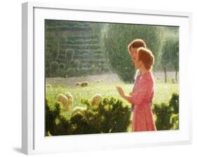 Lovers Walking, Detail-Giuseppe Pellizza da Volpedo-Framed Giclee Print