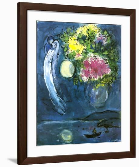 Lovers with Bouquet, c.1949-Marc Chagall-Framed Art Print