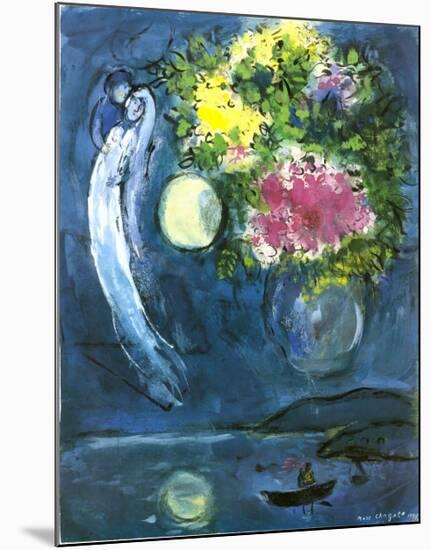 Lovers with Bouquet, c.1949-Marc Chagall-Mounted Art Print