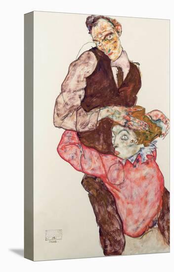 Lovers-Egon Schiele-Stretched Canvas