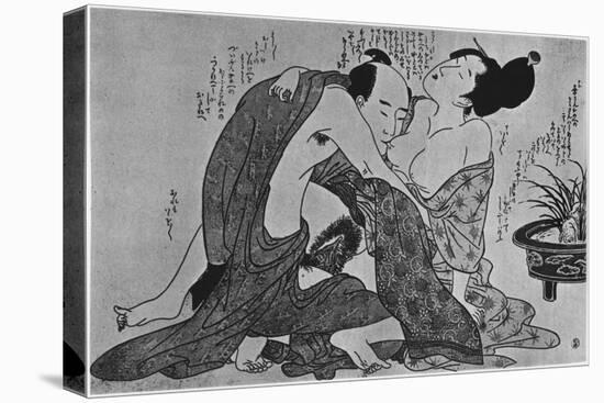 Lovers-Kitagawa Utamaro-Stretched Canvas