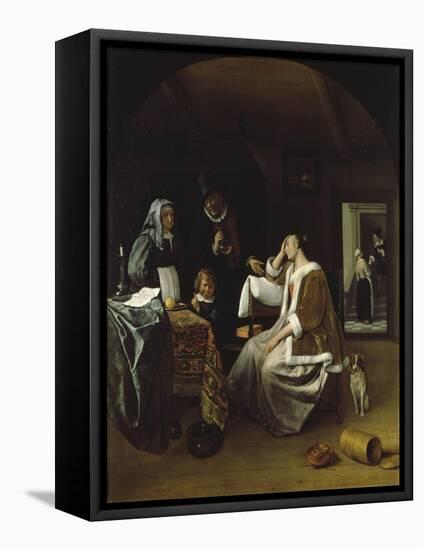Lovesick Woman-Jan Steen-Framed Stretched Canvas