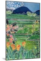 Lovina Ricefields with Lilies and Frangipani, Bali, 1996-Hilary Simon-Mounted Giclee Print