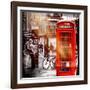 Loving Couple Kissing and Red Telephone Booth - London - UK - England - United Kingdom - Europe-Philippe Hugonnard-Framed Photographic Print