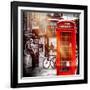 Loving Couple Kissing and Red Telephone Booth - London - UK - England - United Kingdom - Europe-Philippe Hugonnard-Framed Photographic Print