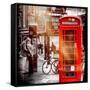 Loving Couple Kissing and Red Telephone Booth - London - UK - England - United Kingdom - Europe-Philippe Hugonnard-Framed Stretched Canvas