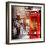 Loving Couple Kissing and Red Telephone Booth - London - UK - England - United Kingdom - Europe-Philippe Hugonnard-Framed Photographic Print