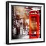 Loving Couple Kissing and Red Telephone Booth - London - UK - England - United Kingdom - Europe-Philippe Hugonnard-Framed Photographic Print