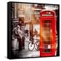 Loving Couple Kissing and Red Telephone Booth - London - UK - England - United Kingdom - Europe-Philippe Hugonnard-Framed Stretched Canvas