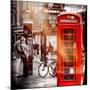 Loving Couple Kissing and Red Telephone Booth - London - UK - England - United Kingdom - Europe-Philippe Hugonnard-Mounted Photographic Print