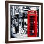 Loving Couple Kissing and Red Telephone Booth - London - UK - England - United Kingdom - Europe-Philippe Hugonnard-Framed Photographic Print