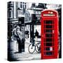 Loving Couple Kissing and Red Telephone Booth - London - UK - England - United Kingdom - Europe-Philippe Hugonnard-Stretched Canvas