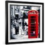 Loving Couple Kissing and Red Telephone Booth - London - UK - England - United Kingdom - Europe-Philippe Hugonnard-Framed Photographic Print