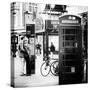 Loving Couple Kissing and Red Telephone Booth - London - UK - England - United Kingdom - Europe-Philippe Hugonnard-Stretched Canvas