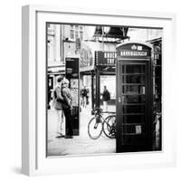 Loving Couple Kissing and Red Telephone Booth - London - UK - England - United Kingdom - Europe-Philippe Hugonnard-Framed Photographic Print