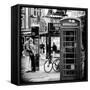 Loving Couple Kissing and Red Telephone Booth - London - UK - England - United Kingdom - Europe-Philippe Hugonnard-Framed Stretched Canvas