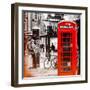 Loving Couple Kissing and Red Telephone Booth - London - UK - England - United Kingdom - Europe-Philippe Hugonnard-Framed Photographic Print