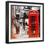 Loving Couple Kissing and Red Telephone Booth - London - UK - England - United Kingdom - Europe-Philippe Hugonnard-Framed Photographic Print