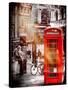 Loving Couple Kissing and Red Telephone Booth - London - UK - England - United Kingdom - Europe-Philippe Hugonnard-Stretched Canvas