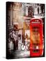 Loving Couple Kissing and Red Telephone Booth - London - UK - England - United Kingdom - Europe-Philippe Hugonnard-Stretched Canvas