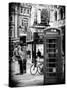 Loving Couple Kissing and Red Telephone Booth - London - UK - England - United Kingdom - Europe-Philippe Hugonnard-Stretched Canvas